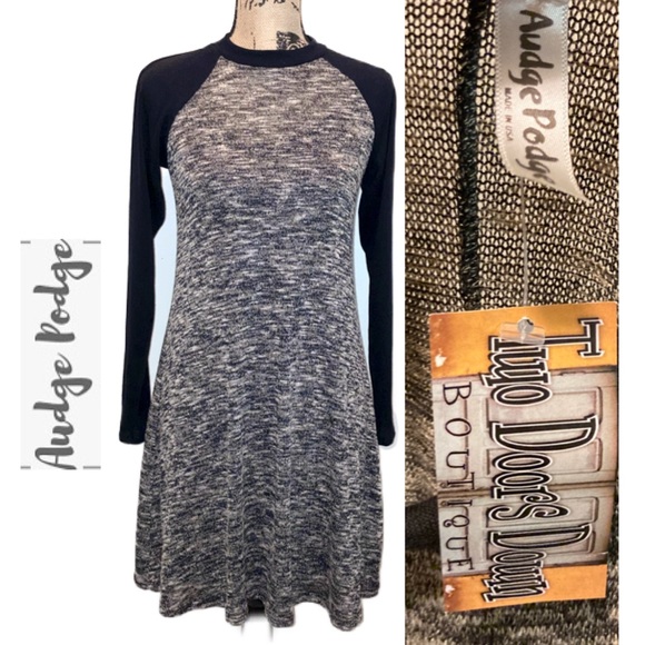 Audge Podge Two Tone T-shirt Stretchy Jersey Dress - Picture 1 of 8